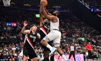 杨瀚森连3场2分1板哈登20+13 快船胜开拓者