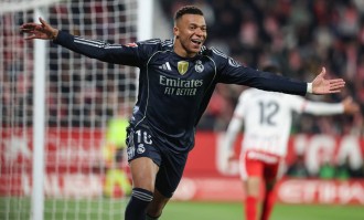 西甲-姆巴佩点射维尼修斯造点 皇马1-1赫罗纳丢掉榜首